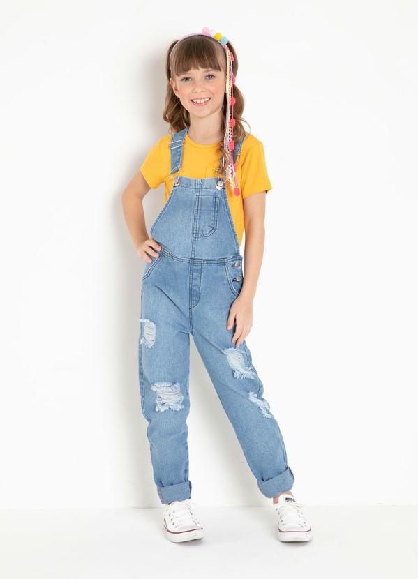 Jardineira Infantil (Azul) com Pu�dos