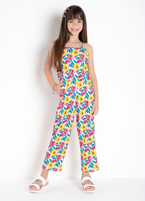 Macac�o Infantil (Floral Aquarela) com El�stico