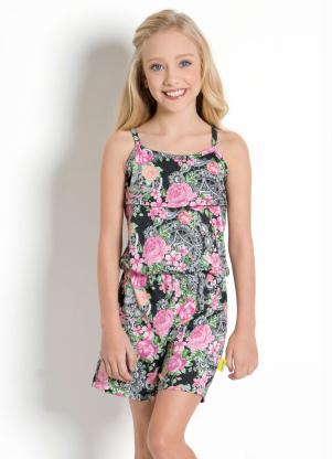 Macaquinho Infantil (Arabesco e Floral) de Alças Macaquinho Infantil (Arabesco e Floral) de Alças