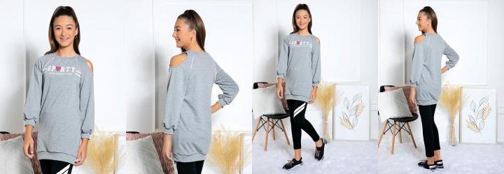 Casaco Juvenil Mescla com Ombro Vazado