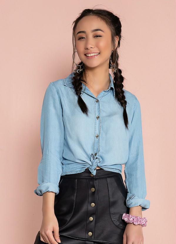 camisa jeans manga comprida