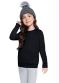 Brandili - Blusão Infantil Menina com Cor Lisa Rosa - variação: Preto