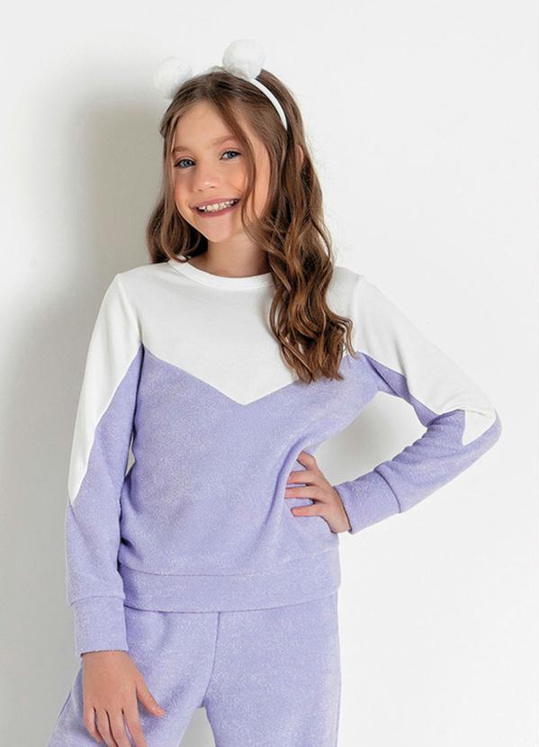 Casaco Infantil Plush (Branco e Lil�s)