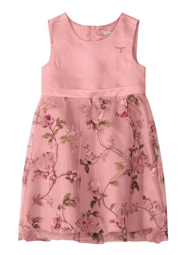 vestido rosa floral