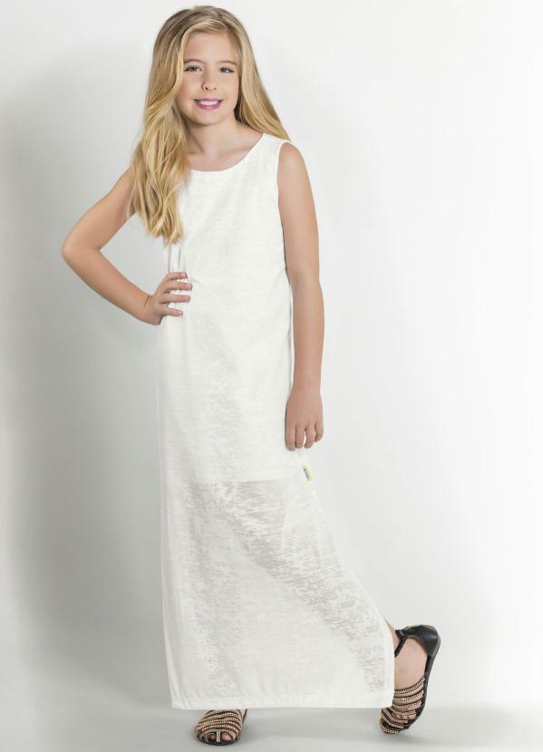vestido longo infantil branco