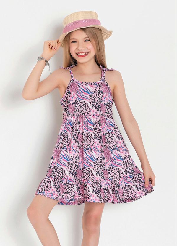 Vestido Infantil (Animal Print) com Al�as