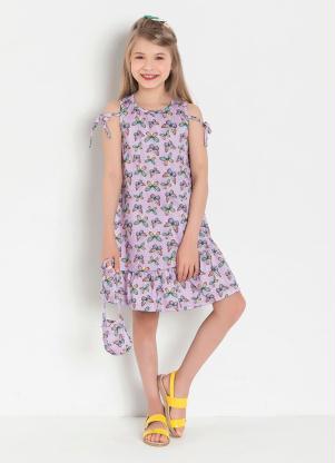 Vestido Infantil (Borboletas) com Babado
