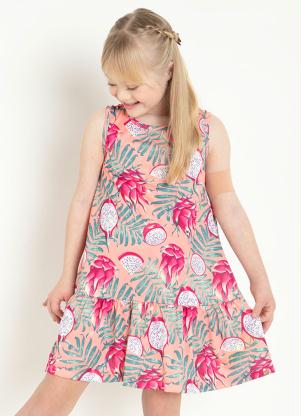 Vestido Infantil (Pitaya) com Babado na Barra