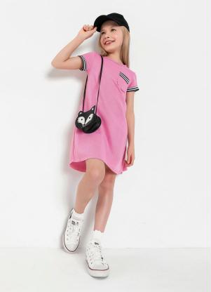 Vestido Infantil (Rosa) com Bolso Vestido Infantil (Rosa) com Bolso
