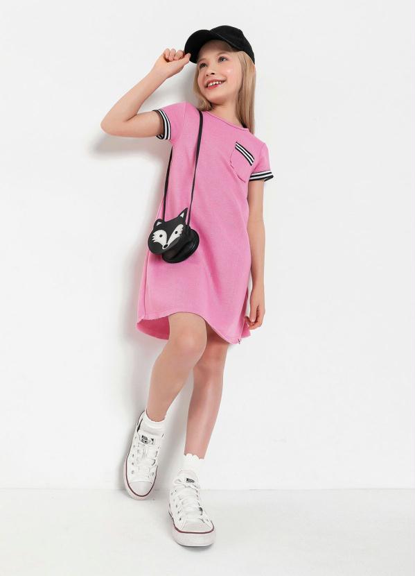 Vestido Infantil (Rosa) com Bolso Vestido Infantil (Rosa) com Bolso