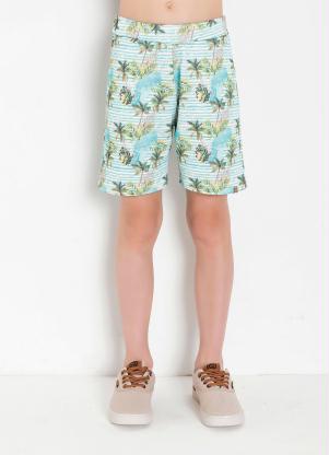 Bermuda Infantil (Palmeiras) com Elástico Bermuda Infantil (Palmeiras) com Elástico
