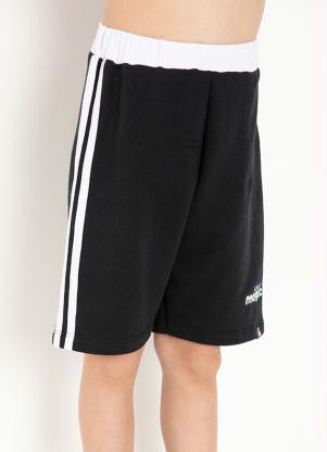 Bermuda Infantil (Preta) com Friso Contrastante Bermuda Infantil (Preta) com Friso Contrastante