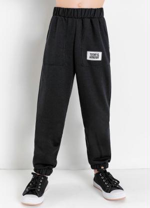 Calça Infantil de Moletom (Preta) com Aplique Calça Infantil de Moletom (Preta) com Aplique