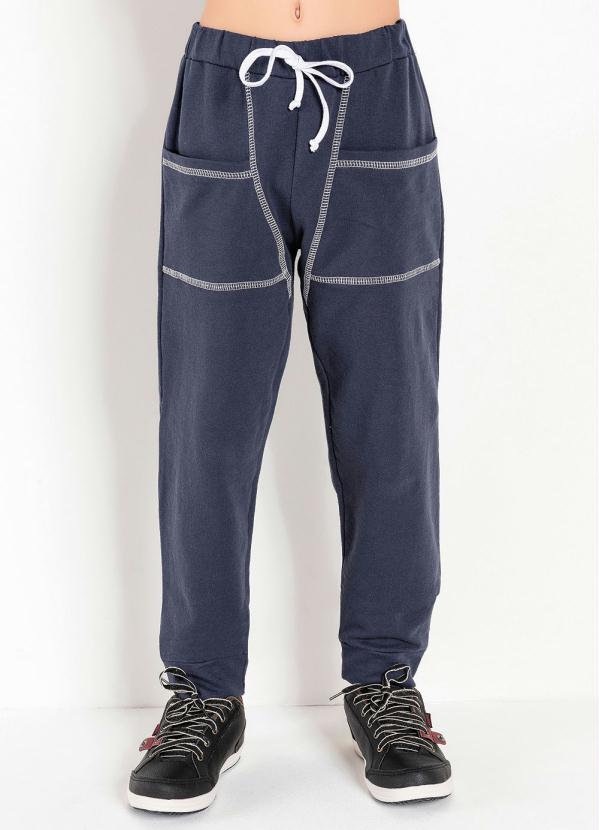 Calça Infantil (Marinho) Jogger de Moletom Calça Infantil (Marinho) Jogger de Moletom