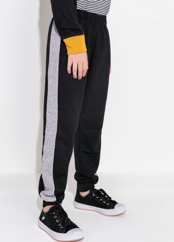 Calça Infantil (Preta e Mescla) com Recorte Calça Infantil (Preta e Mescla) com Recorte