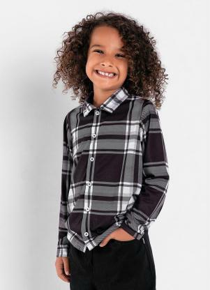 Camisa Infantil (Xadrez) com Bot�es