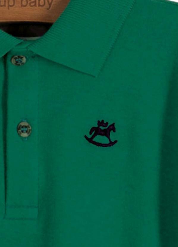 Camisa polo infantil verde Clearance