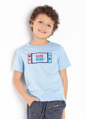 Camiseta Infantil (Azul) com Bordado Camiseta Infantil (Azul) com Bordado