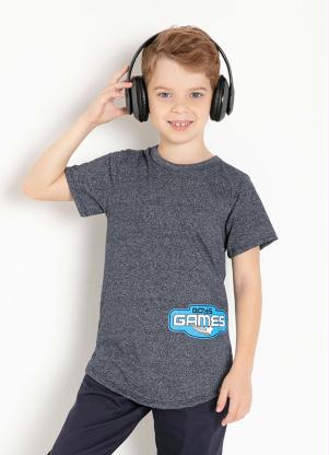 Camiseta Infantil (Azul) com Estampa