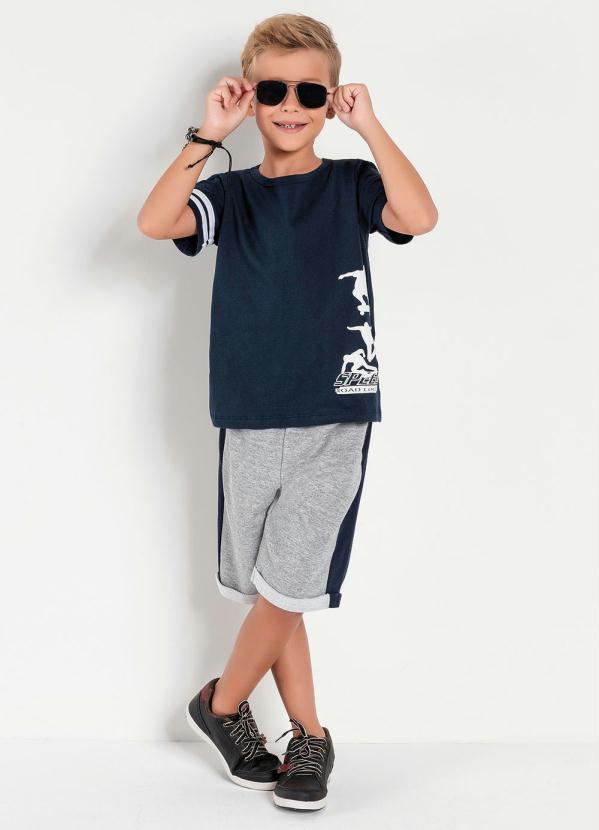 Camiseta Infantil (Marinho) com Estampa