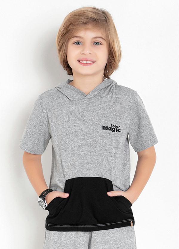 Camiseta Infantil (Mescla) com Capuz e Bolso Camiseta Infantil (Mescla) com Capuz e Bolso