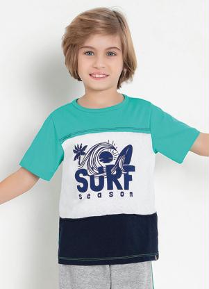 Camiseta Infantil (Tricolor) com Estampa