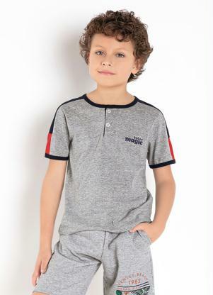 Camiseta (Mescla) com Recortes nas Mangas Camiseta (Mescla) com Recortes nas Mangas