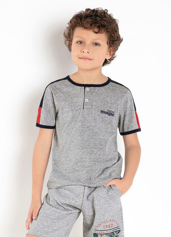 Camiseta (Mescla) com Recortes nas Mangas Camiseta (Mescla) com Recortes nas Mangas