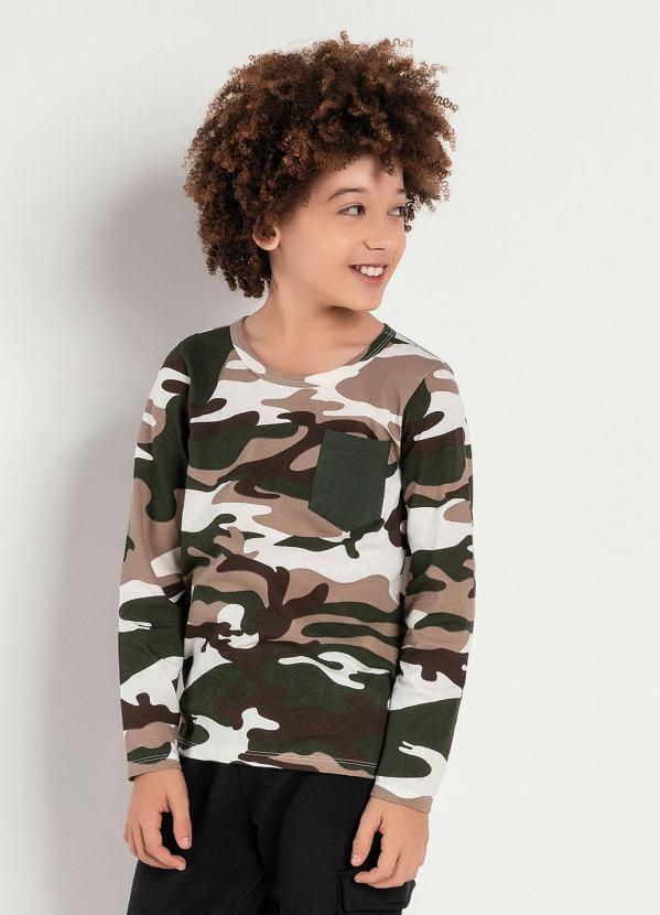 Camiseta Infantil (Camuflada) com Bolso