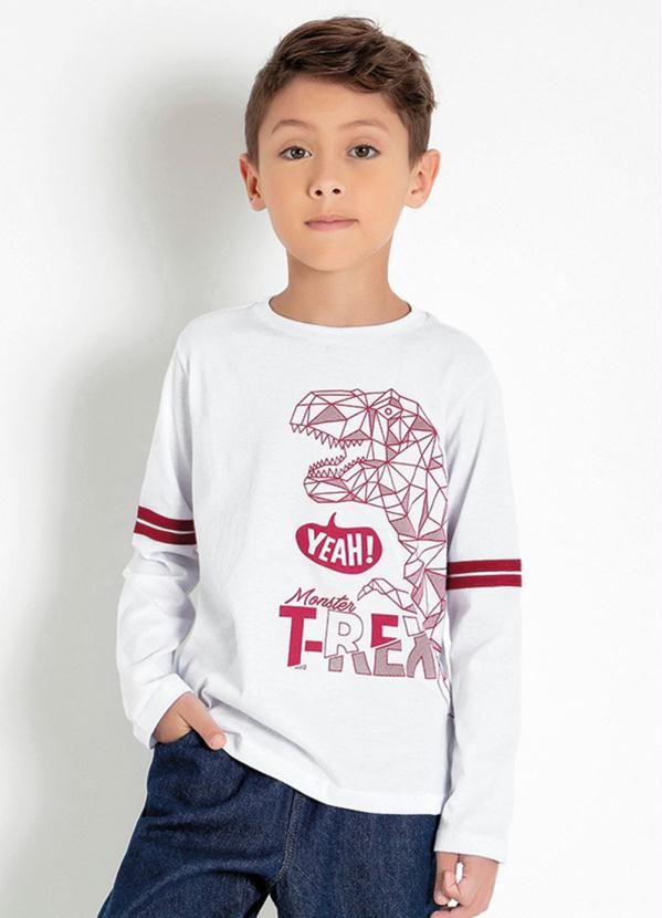 Camiseta Infantil Manga Longa (Branca e Bord�)