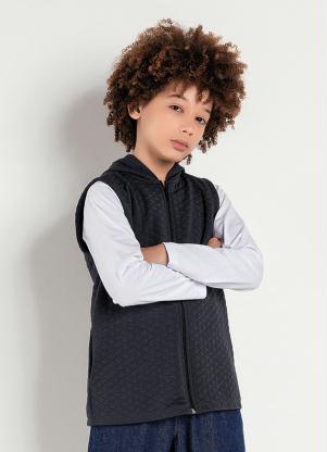 Colete Infantil (Chumbo) com Capuz e Bolsos Colete Infantil (Chumbo) com Capuz e Bolsos