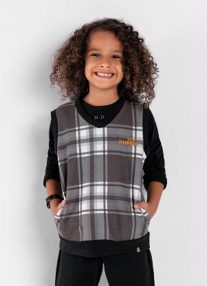 Colete Infantil (Xadrez) com Bolsos