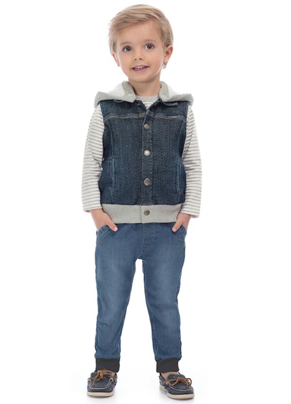 colete jeans infantil menino