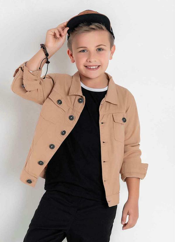 Jaqueta Infantil (Bege) com Bolsos