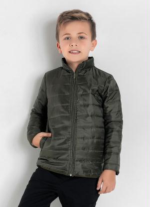 Jaqueta Infantil (Verde Militar) Puffer com Bolsos