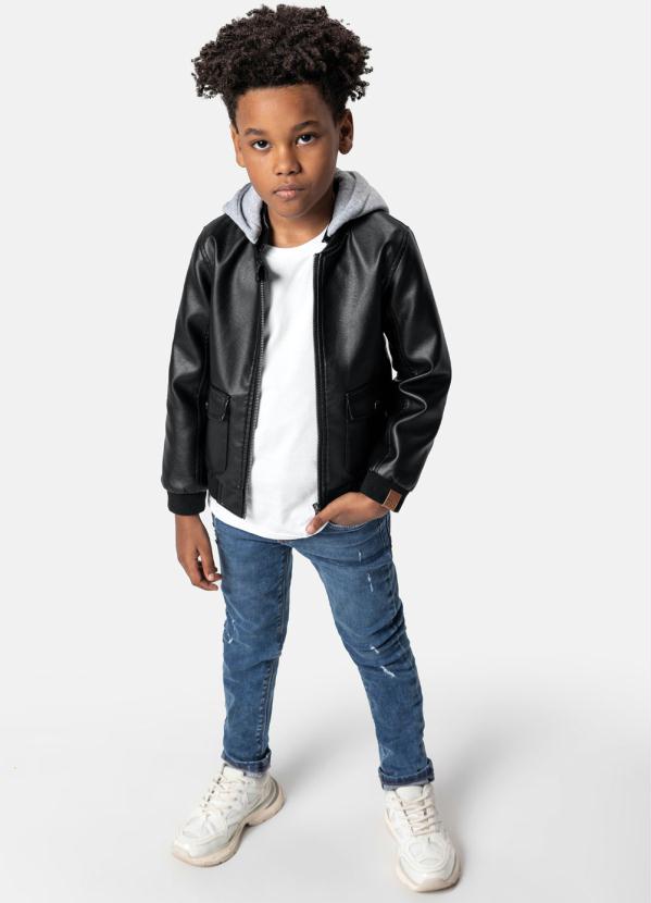 black denim moletom com capuz jacket