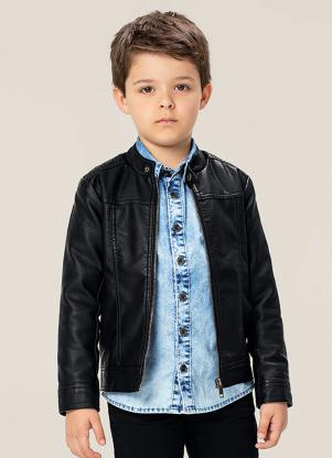 jaqueta de couro infantil menino