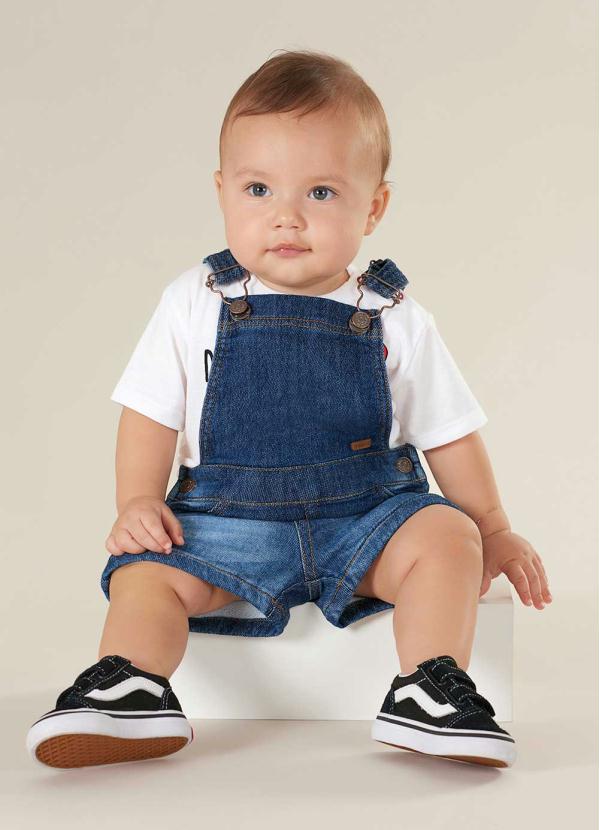 Jardineira Jeans Infantil Azul Up Baby