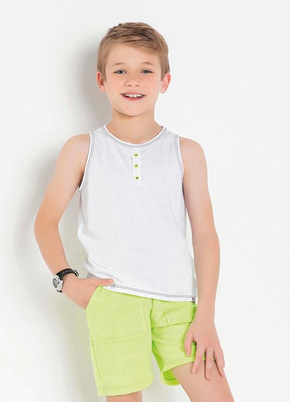 Regata Infantil (Branca) com Bot�es Contrastantes