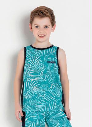 Regata Infantil (Folhas) com Recorte