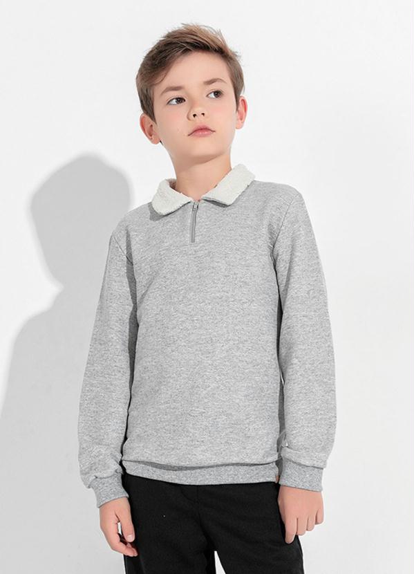 Casaco Infantil (Mescla) Gola com Pelo e Z�per