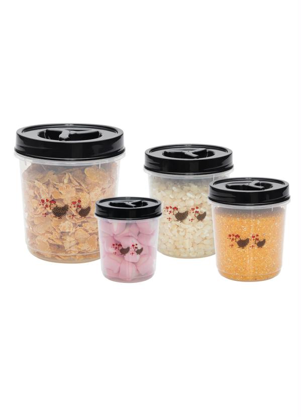 Kit Potes Mantimentos Galinha 4 Potes