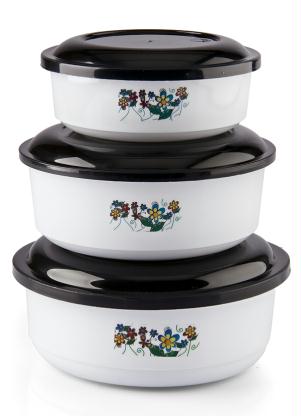 Kit 3 Potes Redondos com Tampa (Branco)