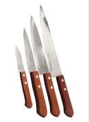 Kit Facas com Cabo de Madeira 4 Pe�as 