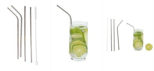 Kit Canudos A�o Inox 4 Pe�as